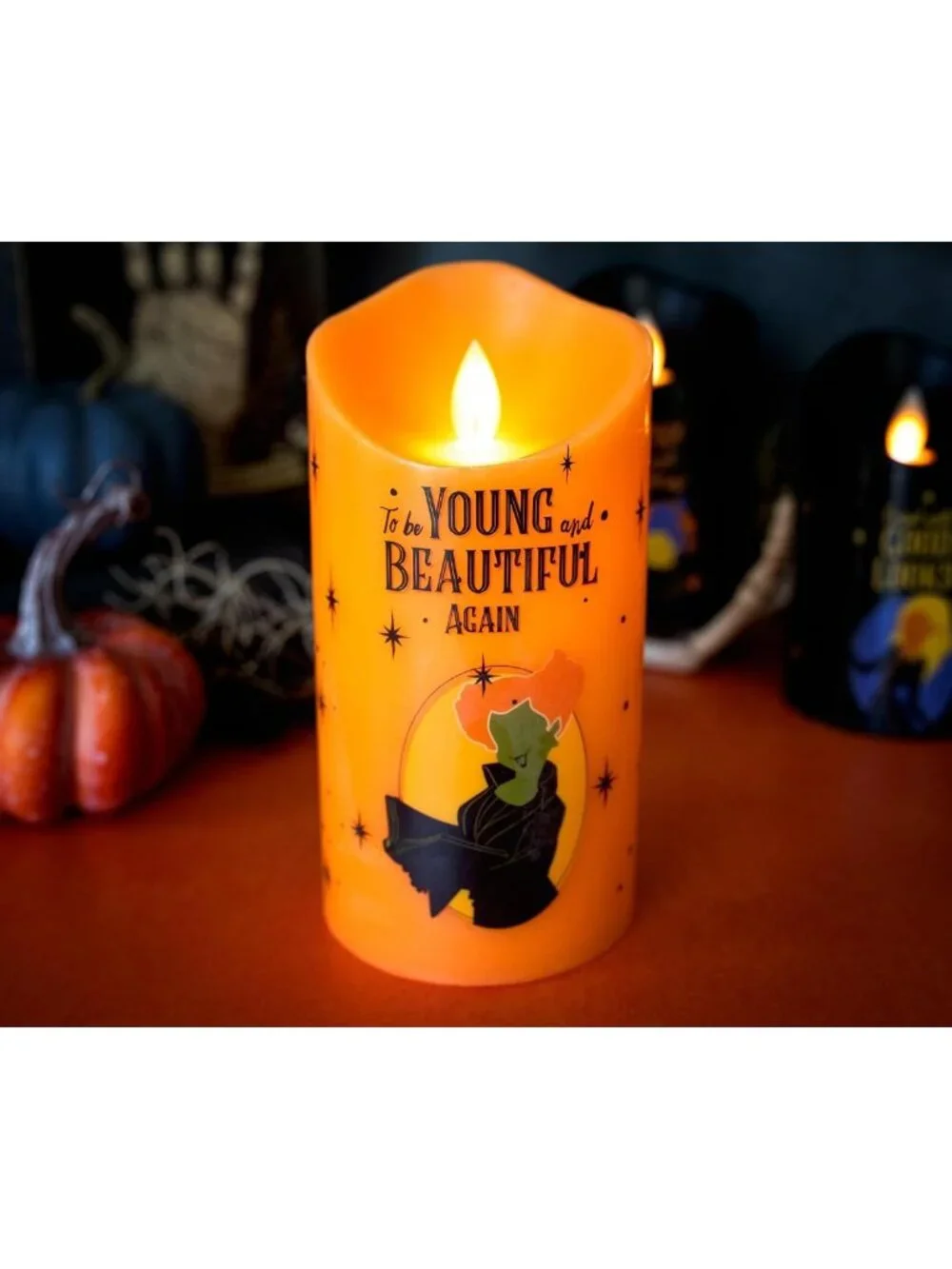 Hocus Pocus LED Flameless Candles Set of 3 | Flickering Light with Timer